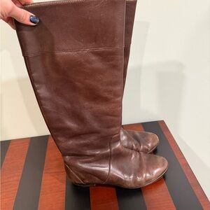 Brown Leather Knee-High Boots